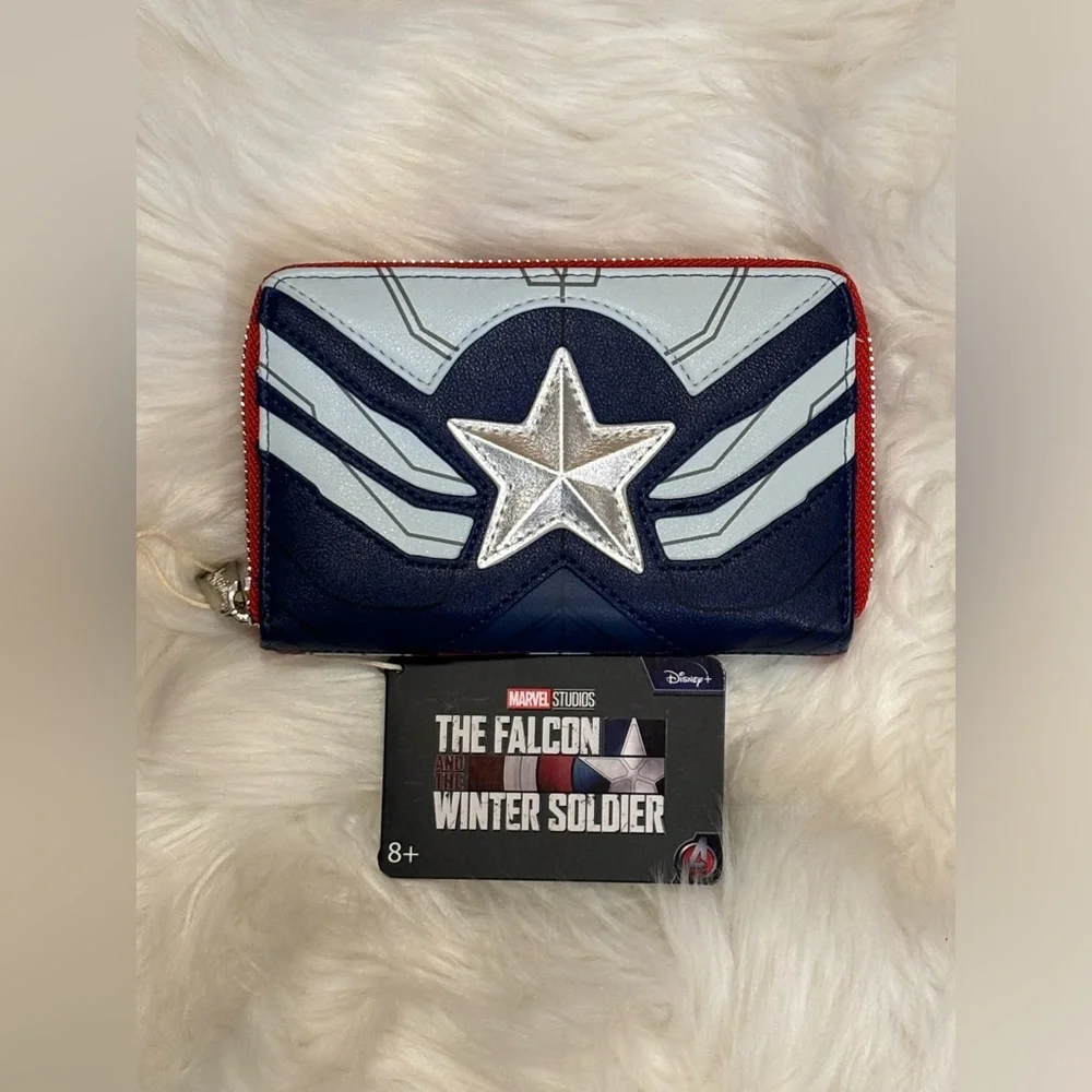 “Set” Loungefly Marvel Falcon Captain America Cosplay Mini Backpack and Wallet